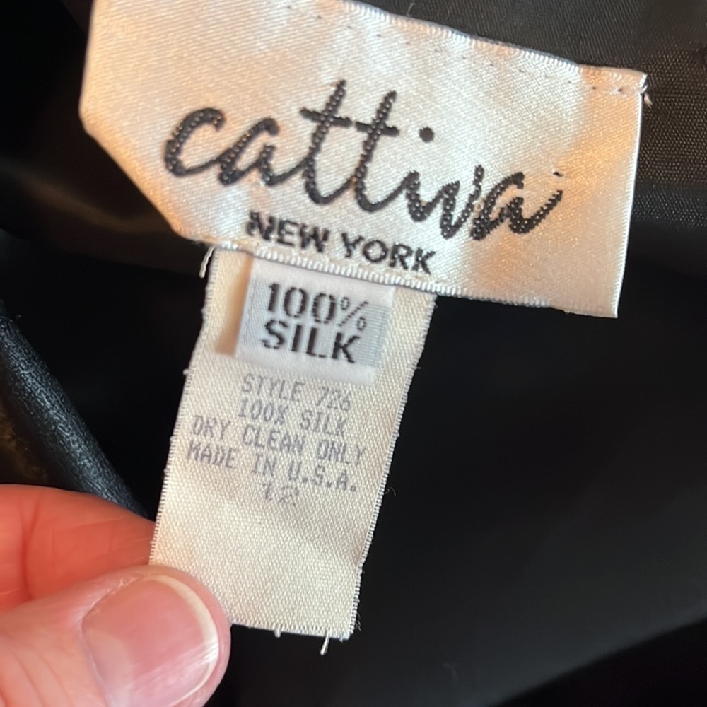 Cattiva New York Silk Cheetah Print Button Front Blouse Size 12 - Picture 5 of 6